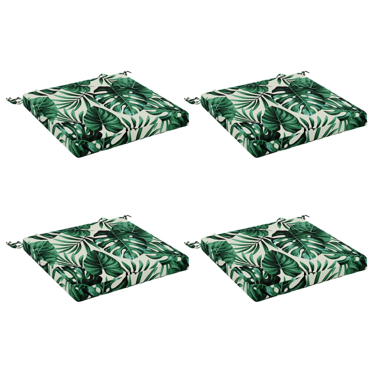 Seat Cushions SOEST 4 pcs 100% Polyester Leaf Pattern
