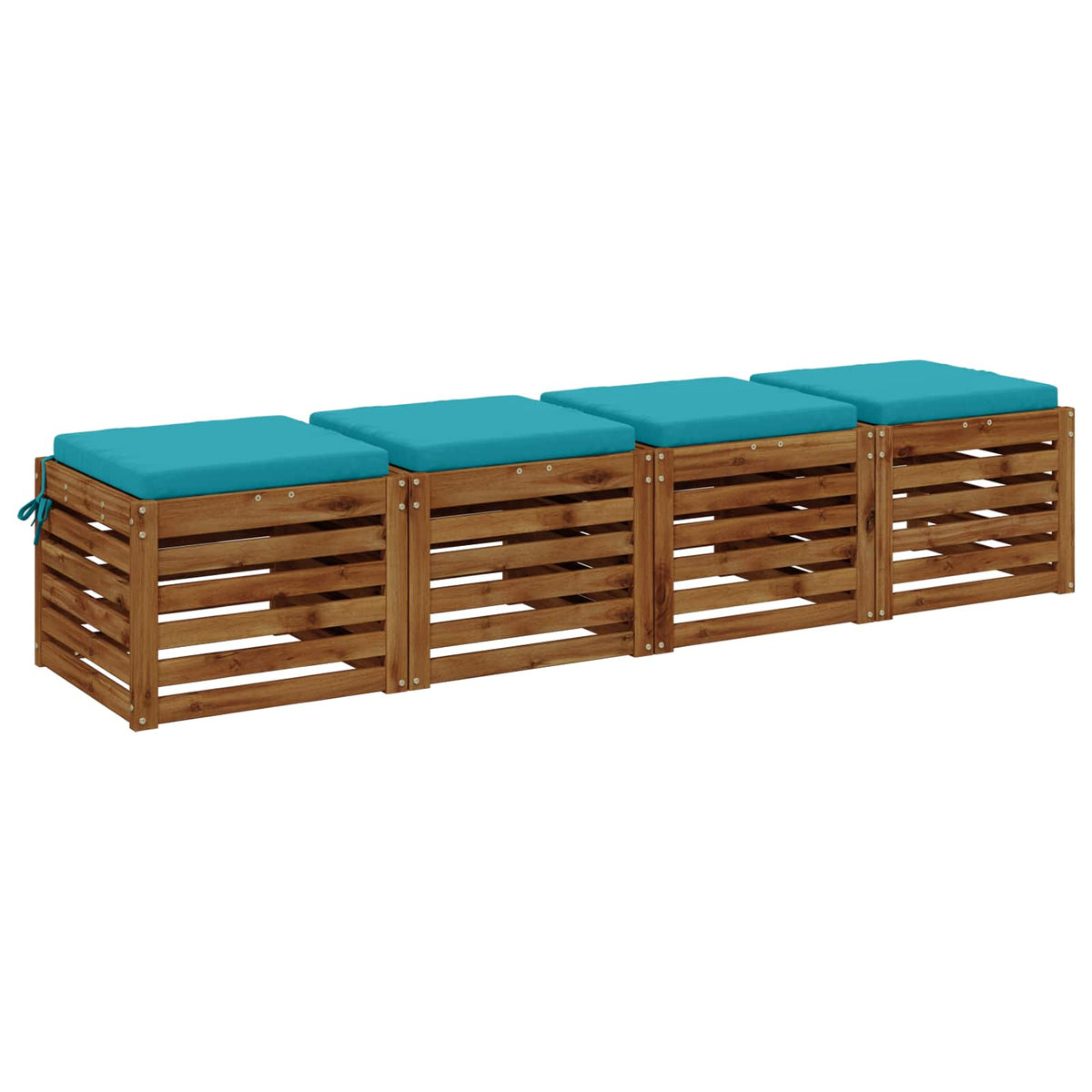 Seat Cushions SOEST 4 pcs 100% Polyester Turquoise