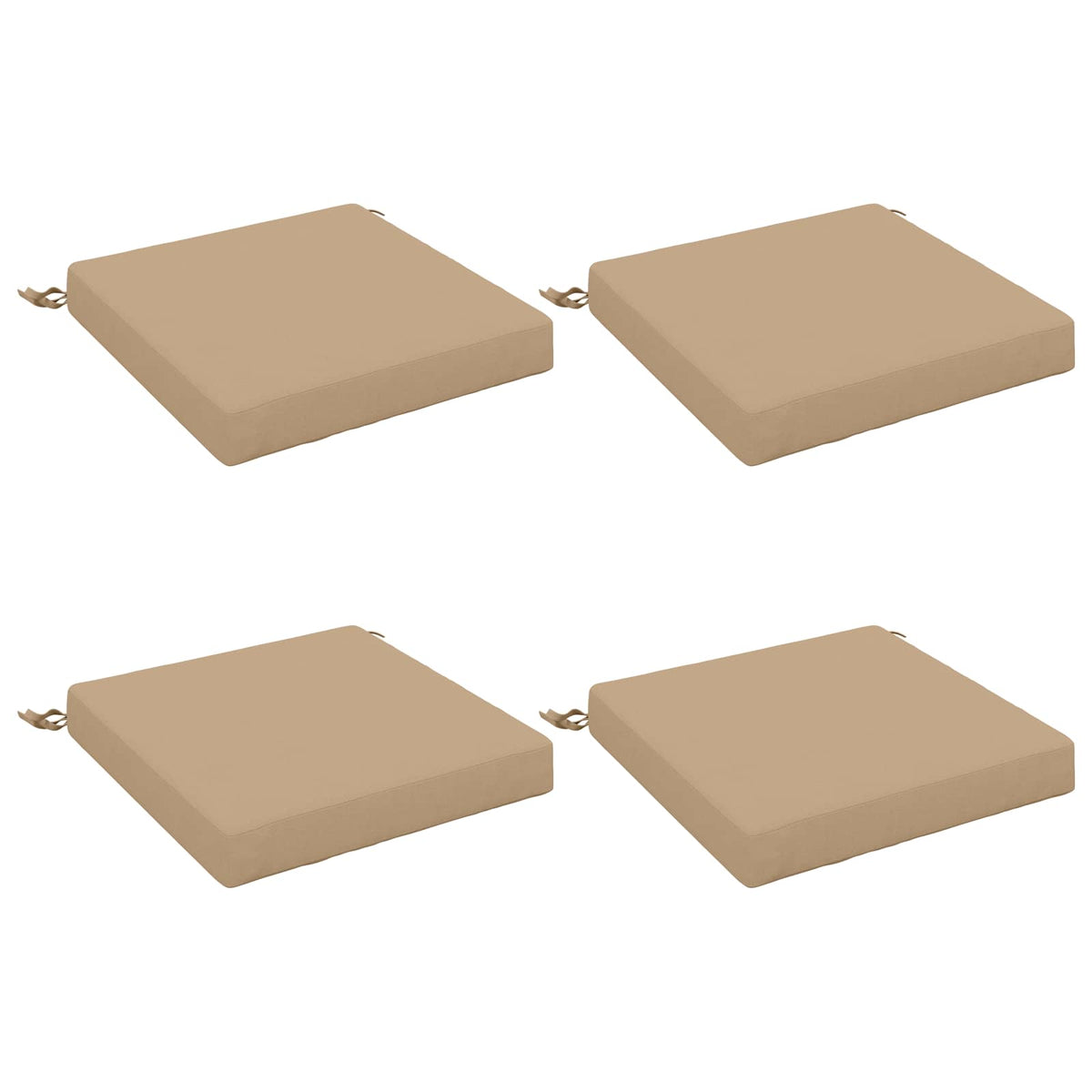 4-Piece Seat Cushions SOEST 4 pcs 100% Polyester Sand