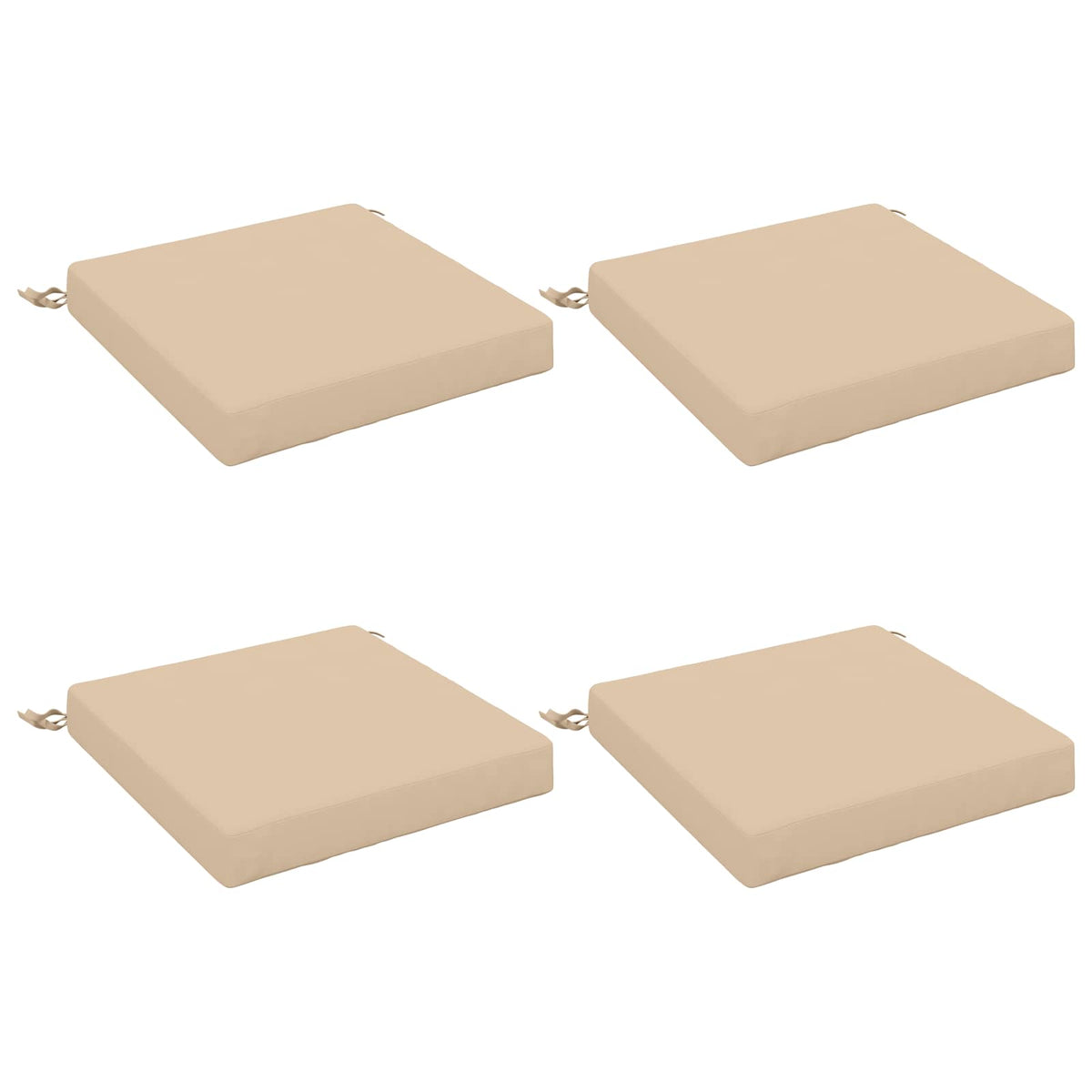 Seat Cushions SOEST 4 pcs 100% Polyester Cream 50 x 50 x 7 cm