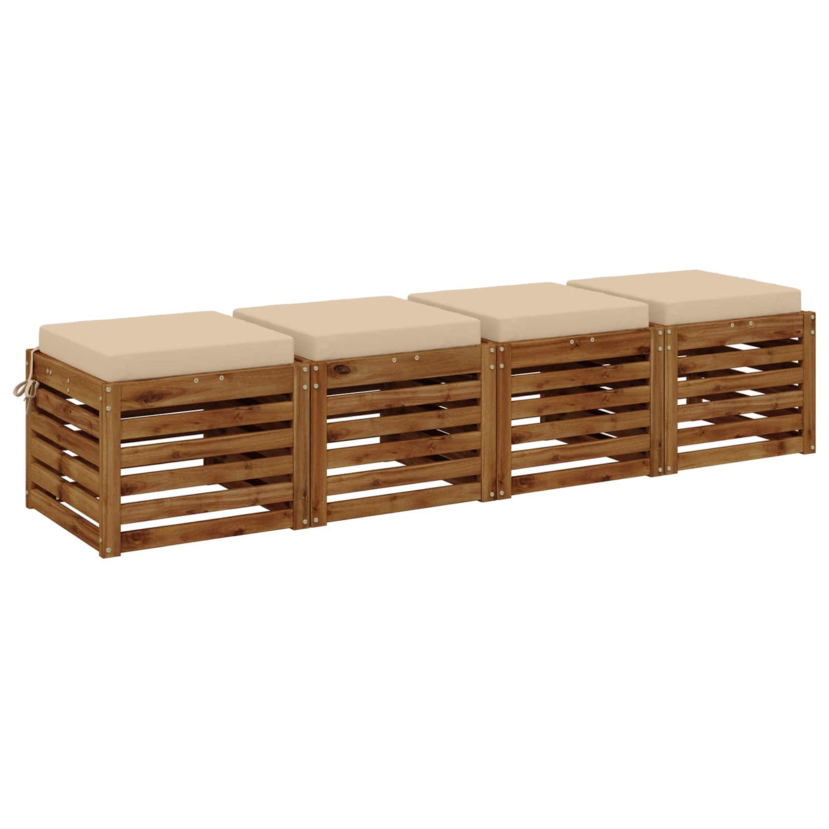 Seat Cushions SOEST 4 pcs 100% Polyester Cream 50 x 50 x 7 cm