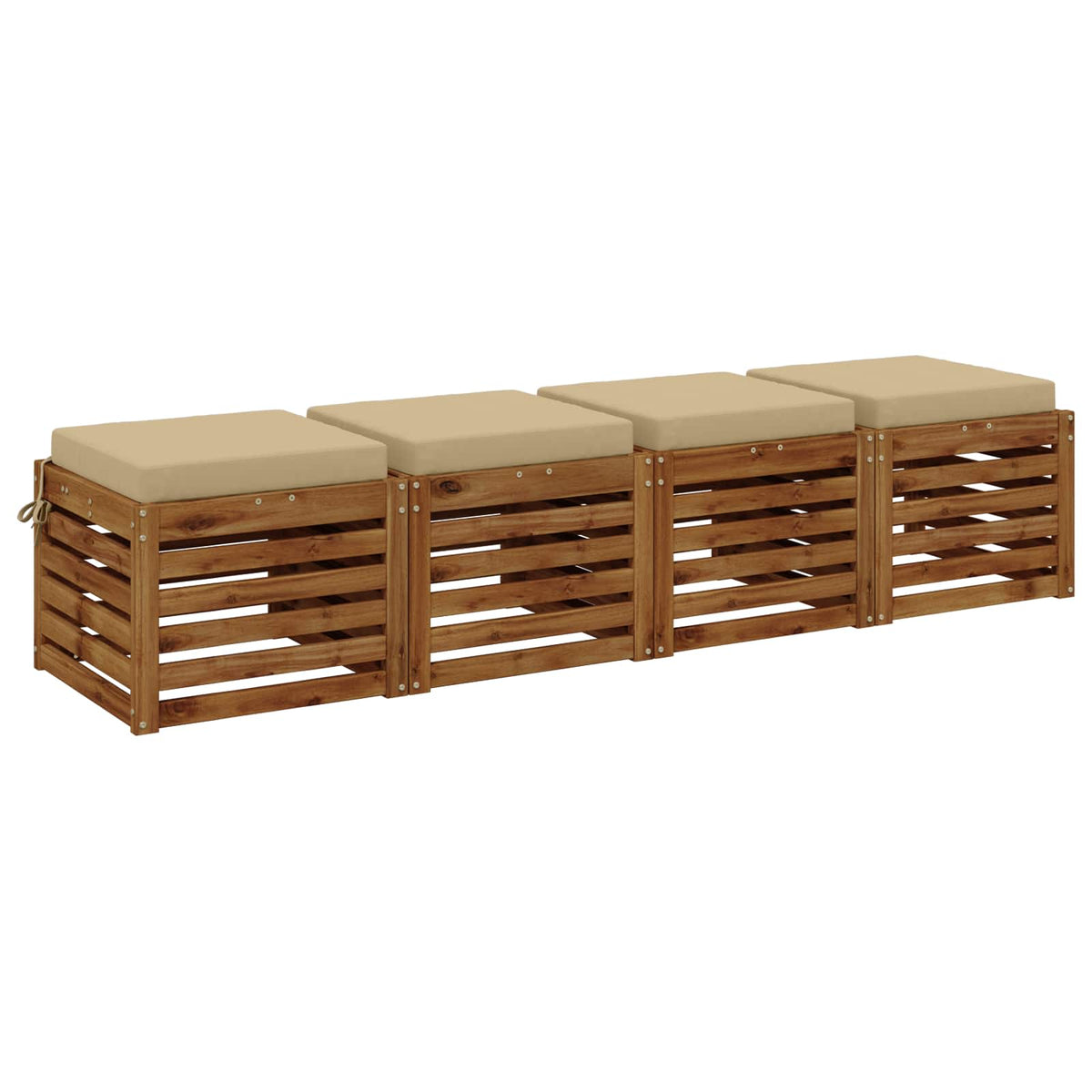 Seat Cushions SOEST 4 pcs 100% Polyester Beige 50 x 50 x 7 cm