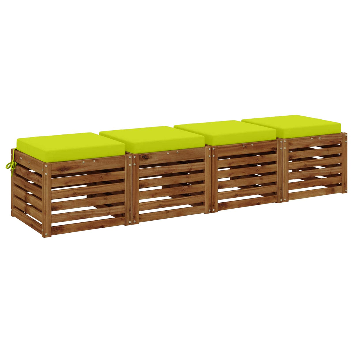 Seat Cushions SOEST 4 pcs 100% Polyester Bright Green