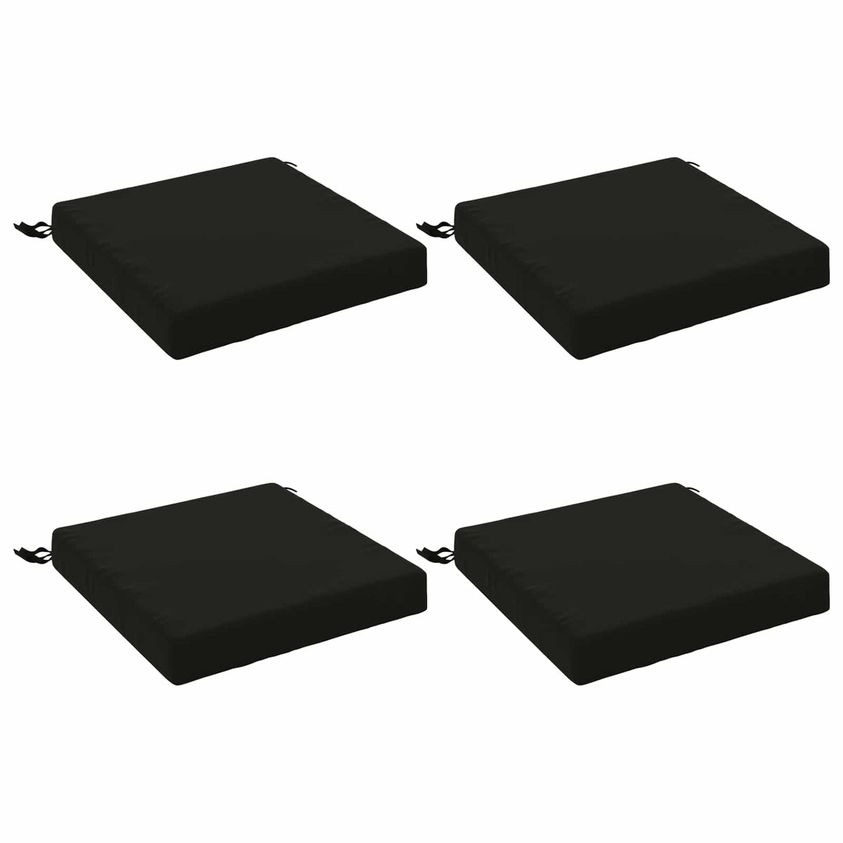 Seat Cushions SOEST 4 pcs 100% Polyester Black 50 x 50 x 7 cm