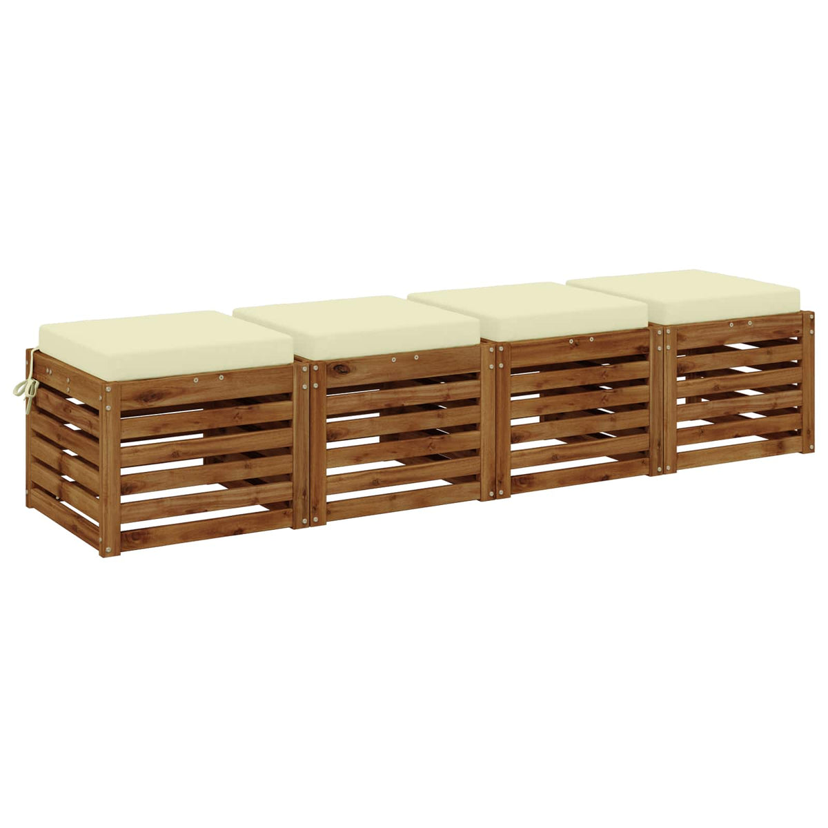 Seat Cushions SOEST 4 pcs 100% Polyester Cream 50 x 50 x 7 cm