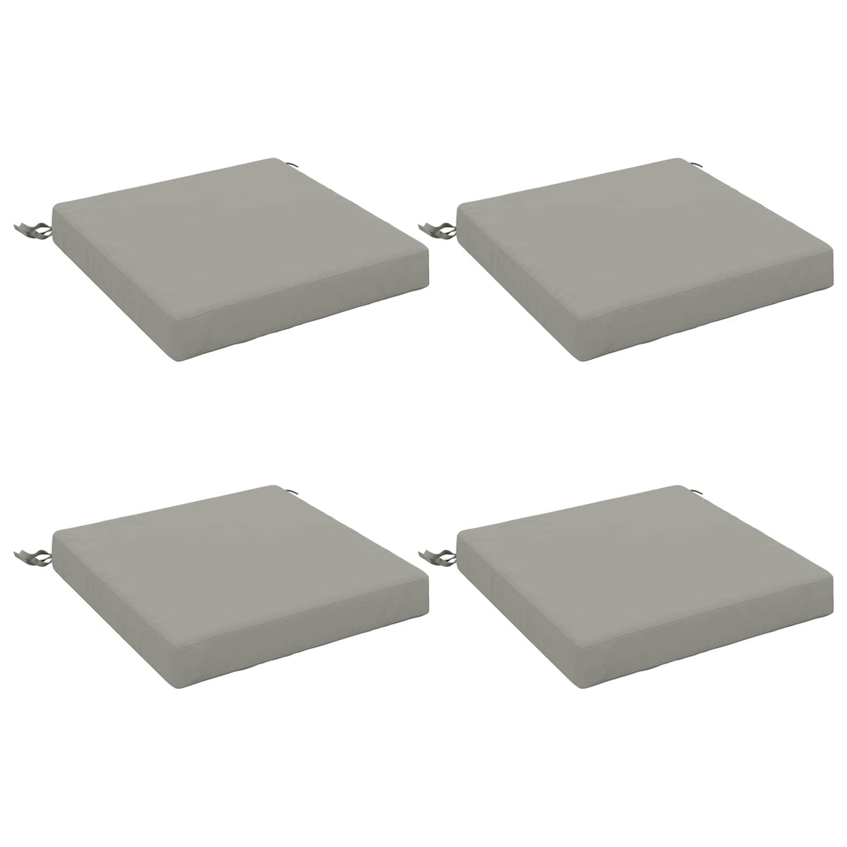 Seat Cushions SOEST 4 pcs 100% Polyester Grey 50 x 50 x 7 cm