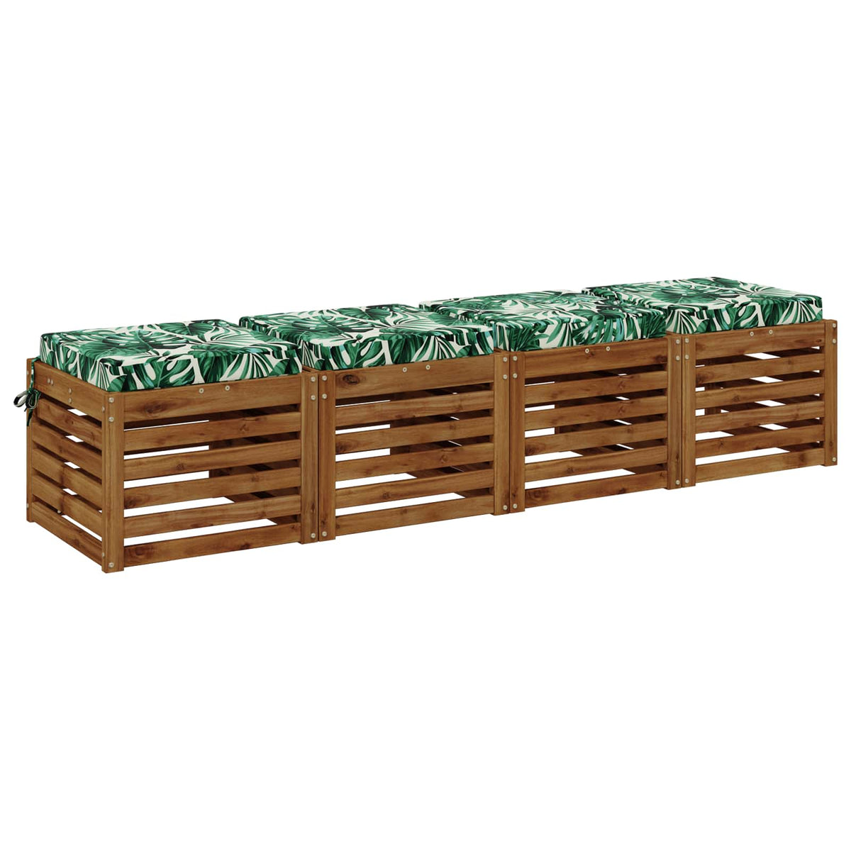 Seat Cushions SOEST 4 pcs 100% Polyester Leaf Pattern