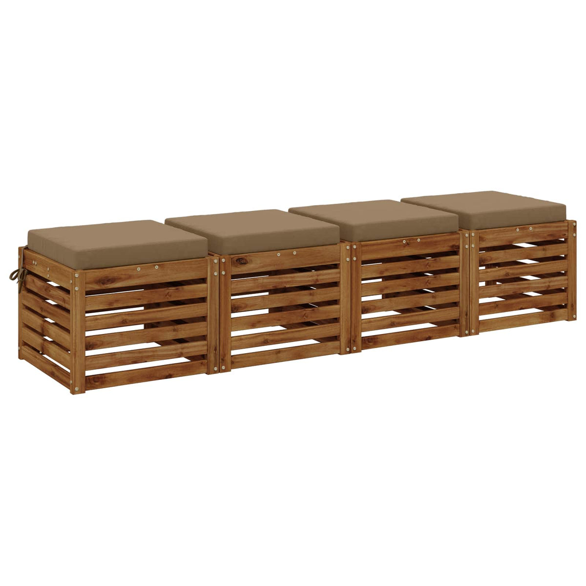 Seat Cushions SOEST 4 pcs 100% Polyester Taupe 50 x 50 x 7 cm