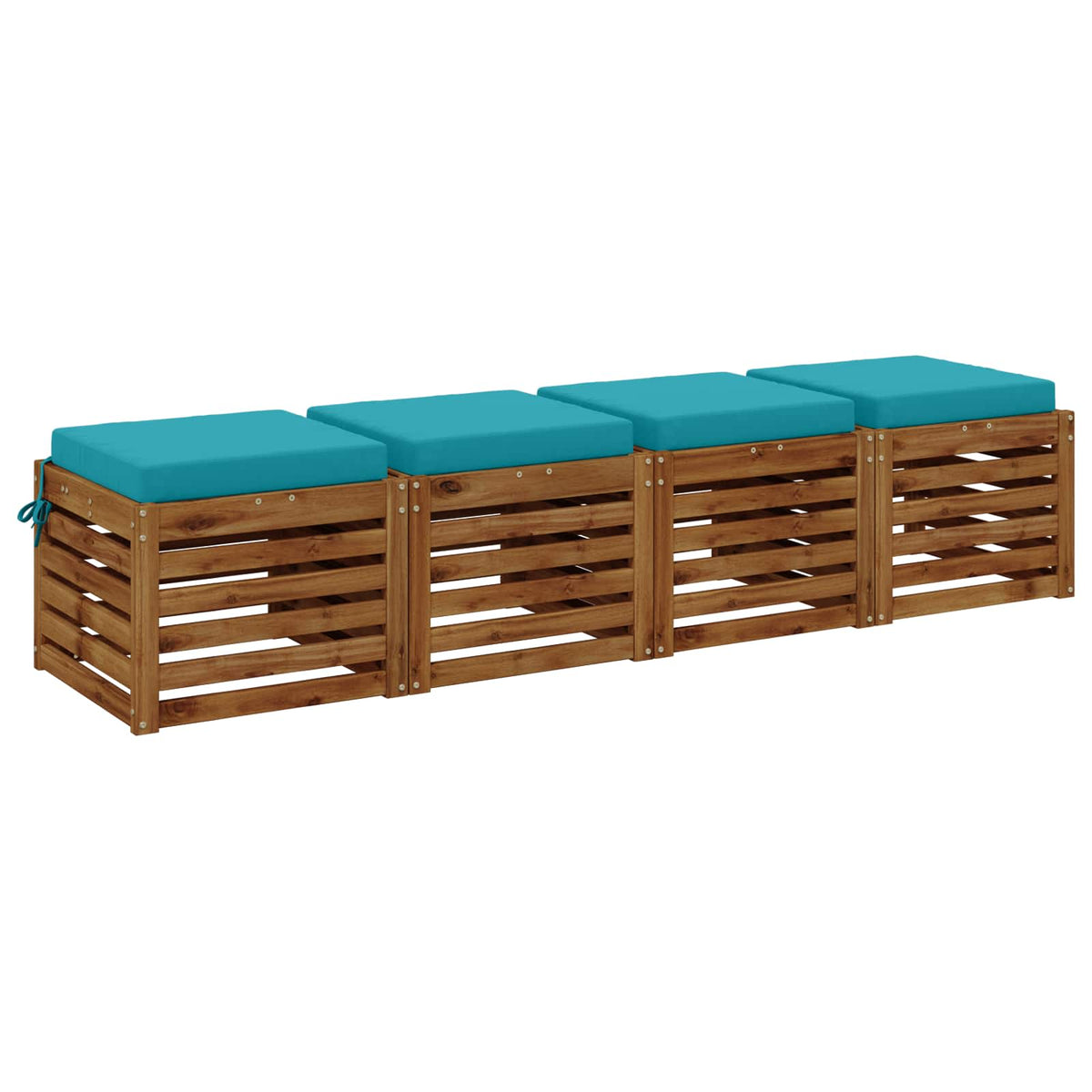 Seat Cushions SOEST 4 pcs 100% Polyester Turquoise