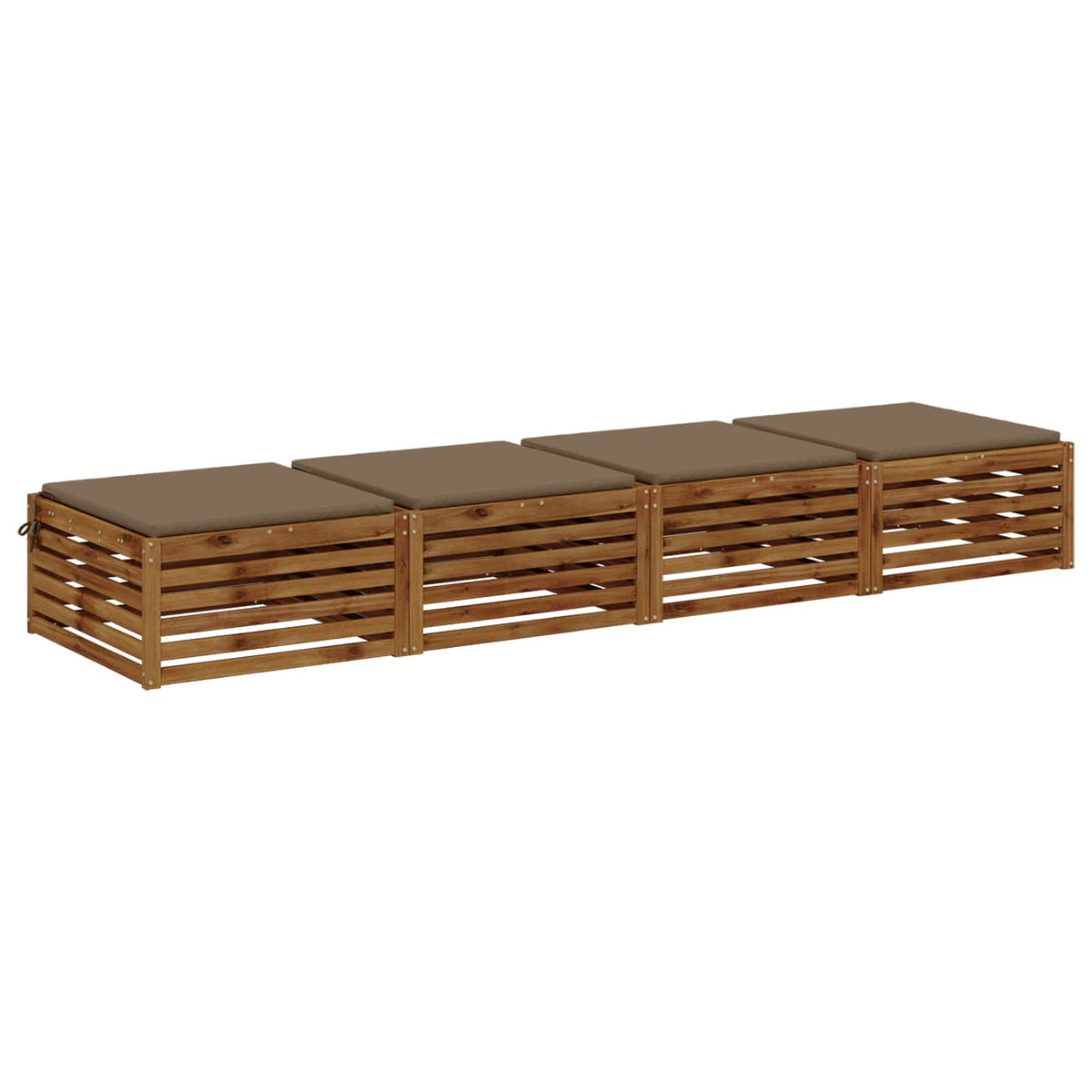 Seat Cushions SOEST 4 pcs 100% Polyester Taupe 60 x 60 x 3 cm