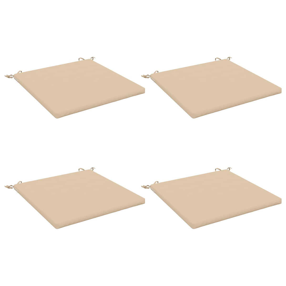 Seat Cushions SOEST 4 pcs 100% Polyester Cream 60 x 60 x 3 cm