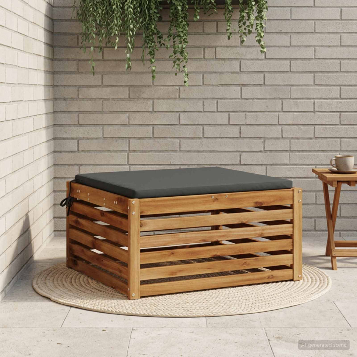 Seat Cushions SOEST 100% Polyester Anthracite 80 x 80 x 3 cm