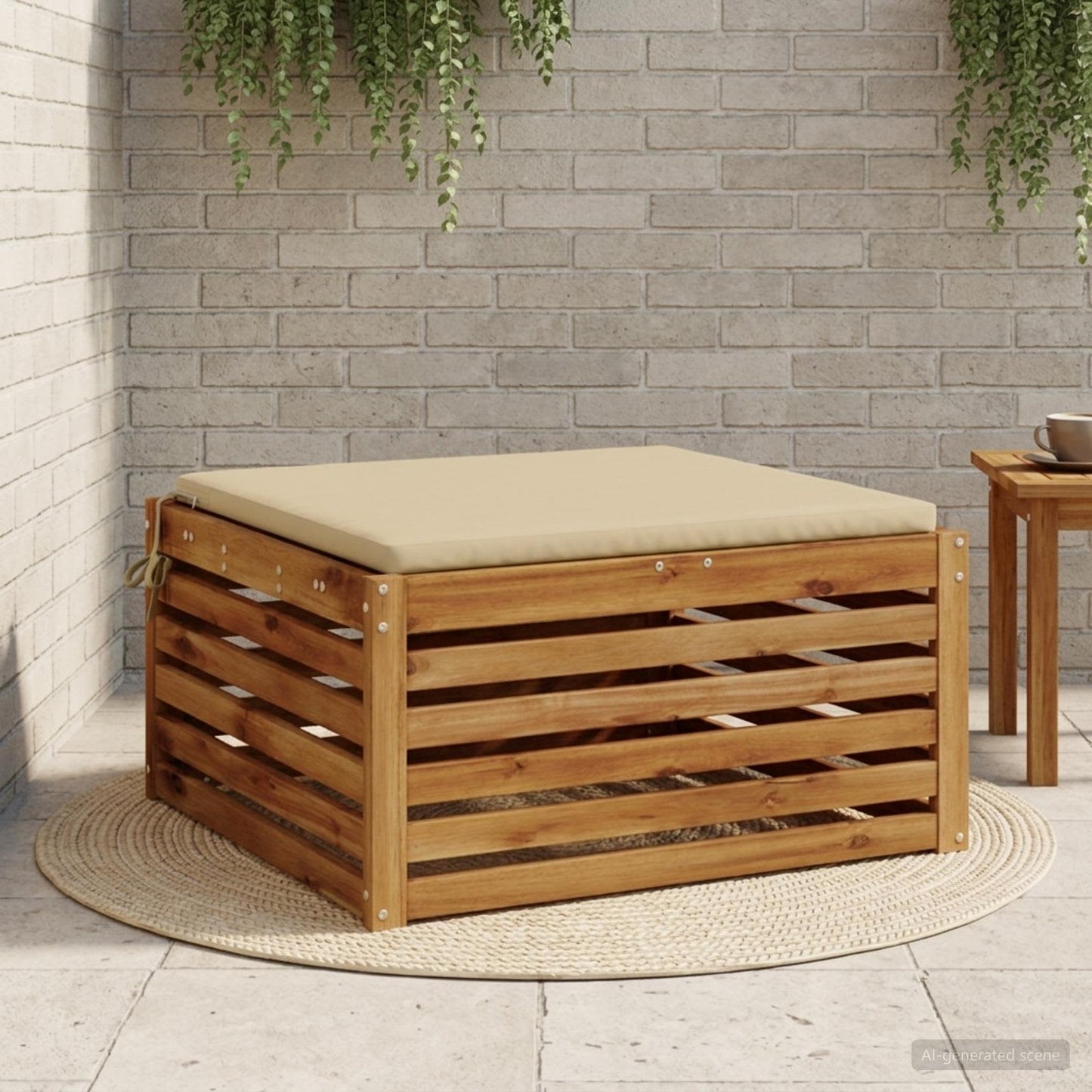 1-Piece Seat Cushion SOEST 100% Polyester Beige 80 x 80 x 3 cm