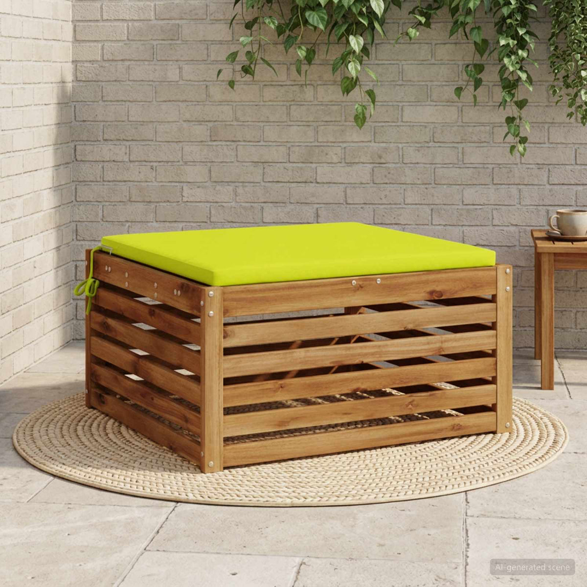 Seat Cushions SOEST 100% Polyester Bright Green 60 x 60 x 3 cm