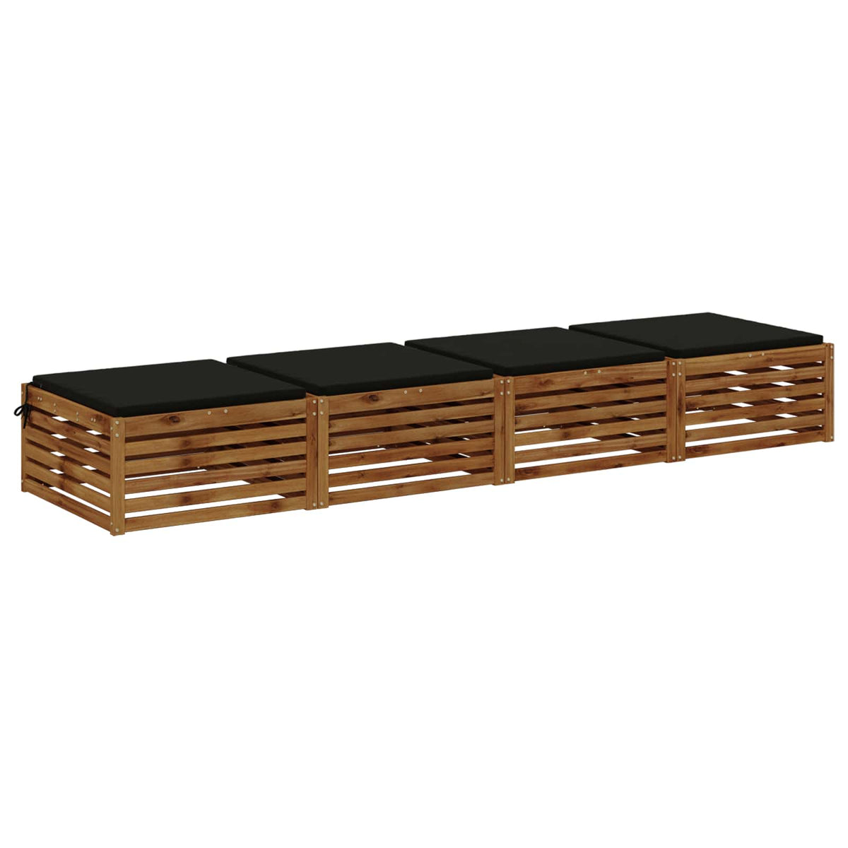 Seat Cushions SOEST 4 pcs 100% Polyester Black 60 x 60 x 3 cm