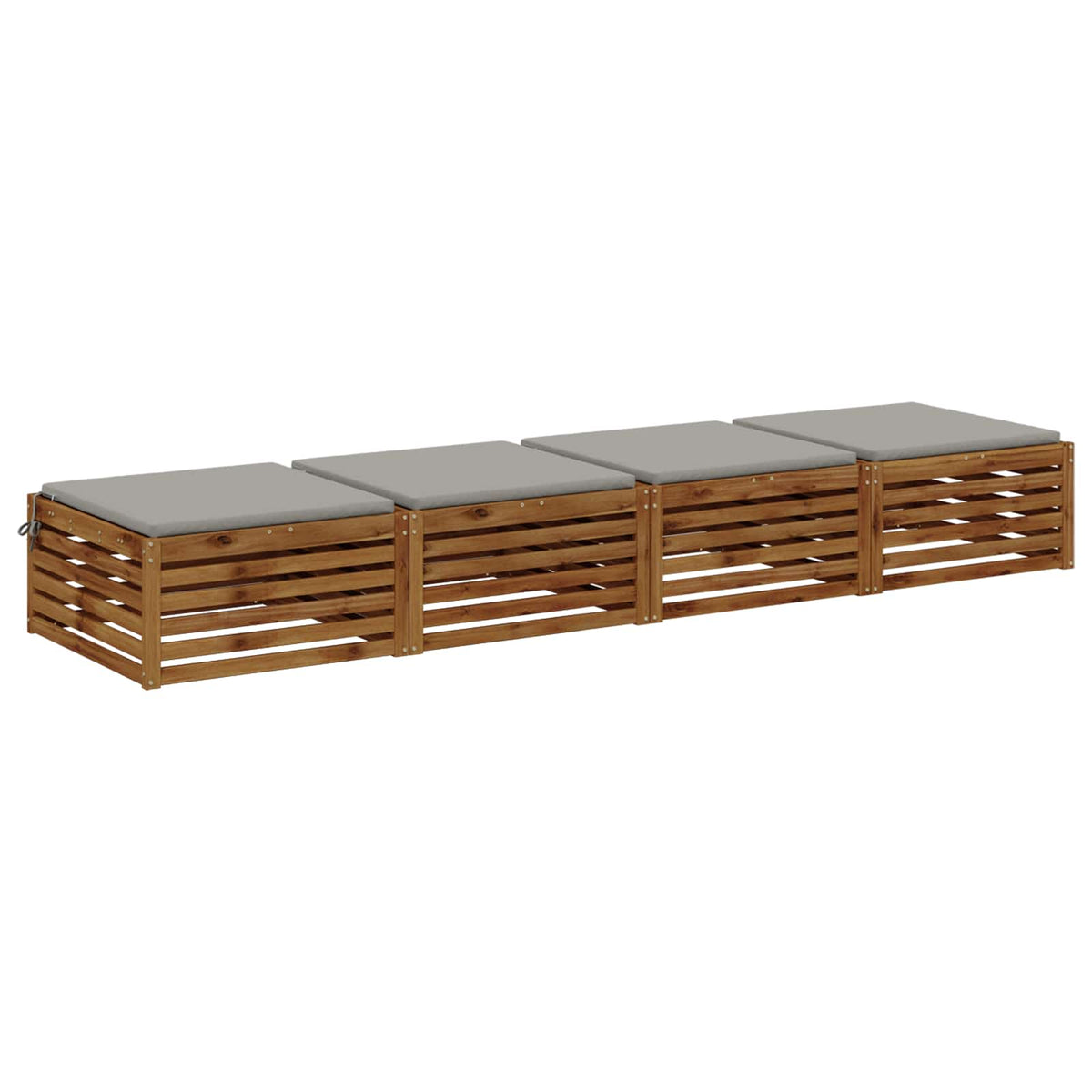 Seat Cushions SOEST 4 pcs 100% Polyester Grey 60 x 60 x 3 cm