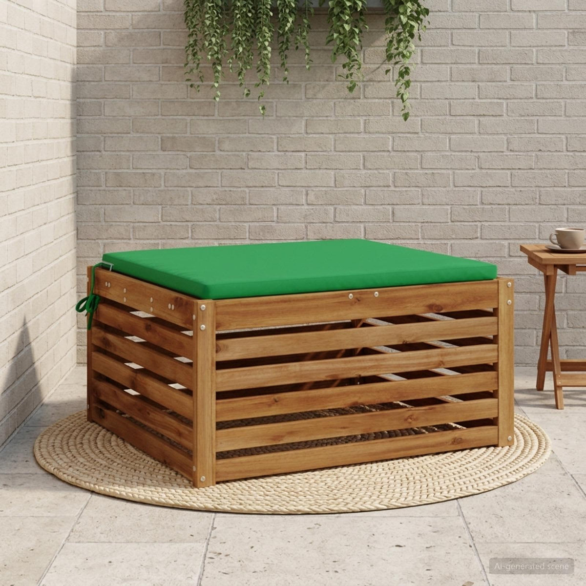 1-Piece Seat Cushion SOEST 100% Polyester Green 80 x 80 x 3 cm