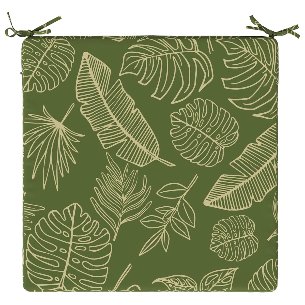 Seat Cushions SOEST 100% Polyester Leaf Design 60 x 60 x 3 cm