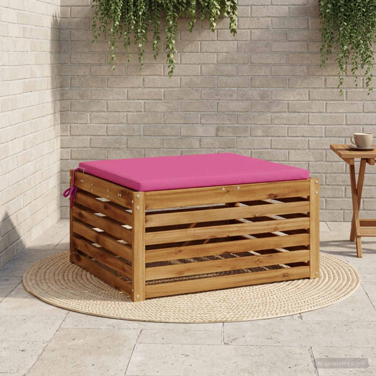 Seat Cushions SOEST 100% Polyester Pink 60 x 60 x 3 cm