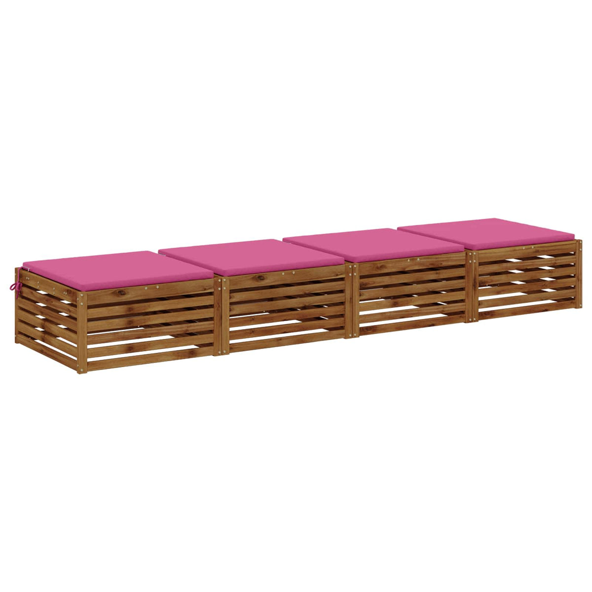 Seat Cushions SOEST 4 pcs 100% Polyester Pink 60 x 60 x 3 cm