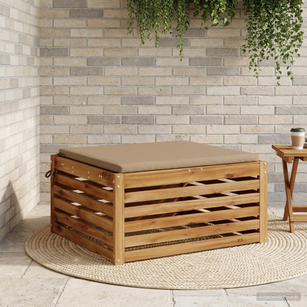 1-Piece Seat Cushion SOEST 100% Polyester Taupe 80 x 80 x 3 cm