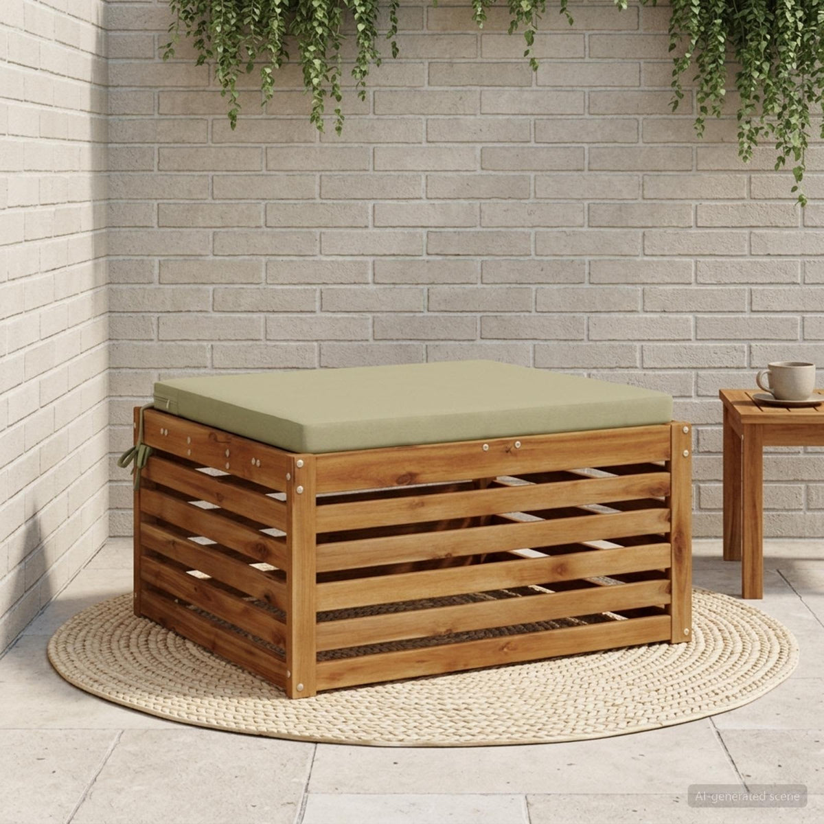 Seat Cushions SOEST 100% Polyester Light Green 80 x 80 x 5 cm