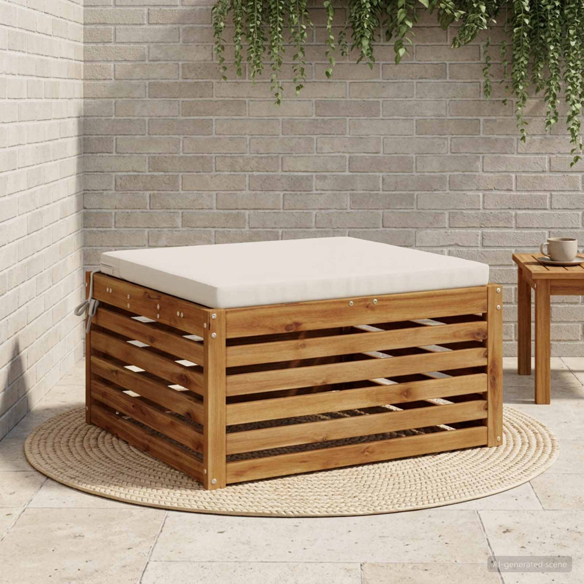 1-Piece Seat Cushion SOEST 100% Polyester White 80 x 80 x 5 cm