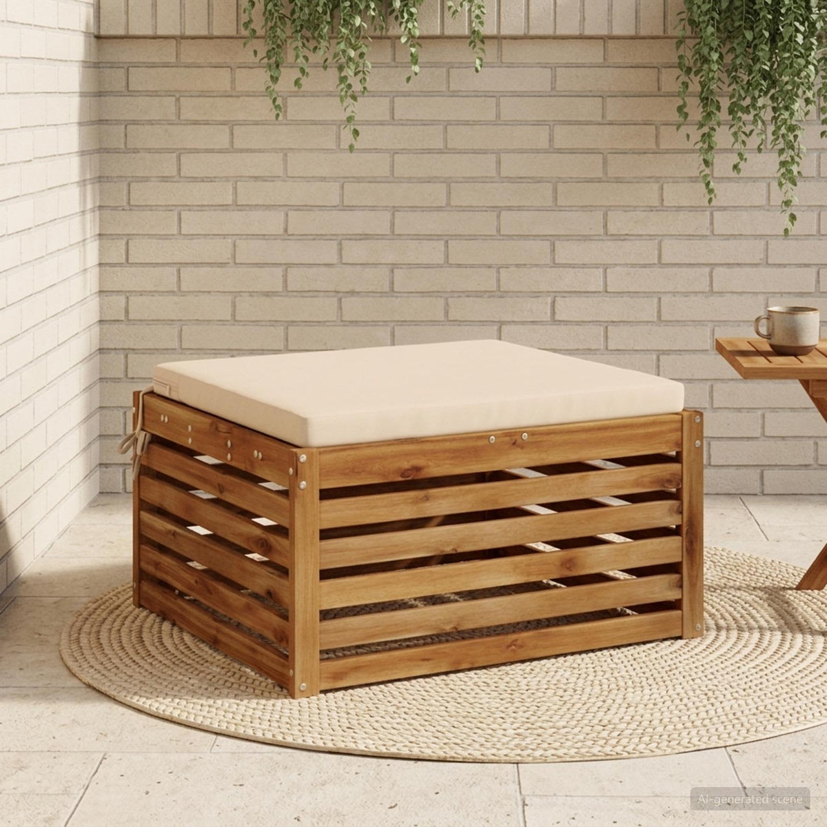 Seat Cushions SOEST 100% Polyester Cream 80 x 80 x 5 cm