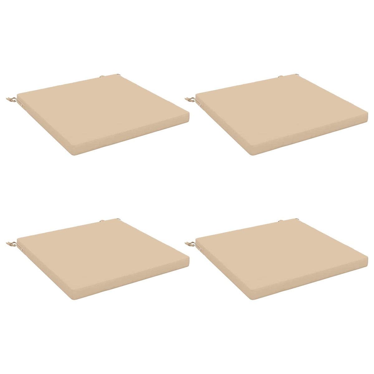 Seat Cushions SOEST 4 pcs 100% Polyester Cream 60 x 60 x 5 cm