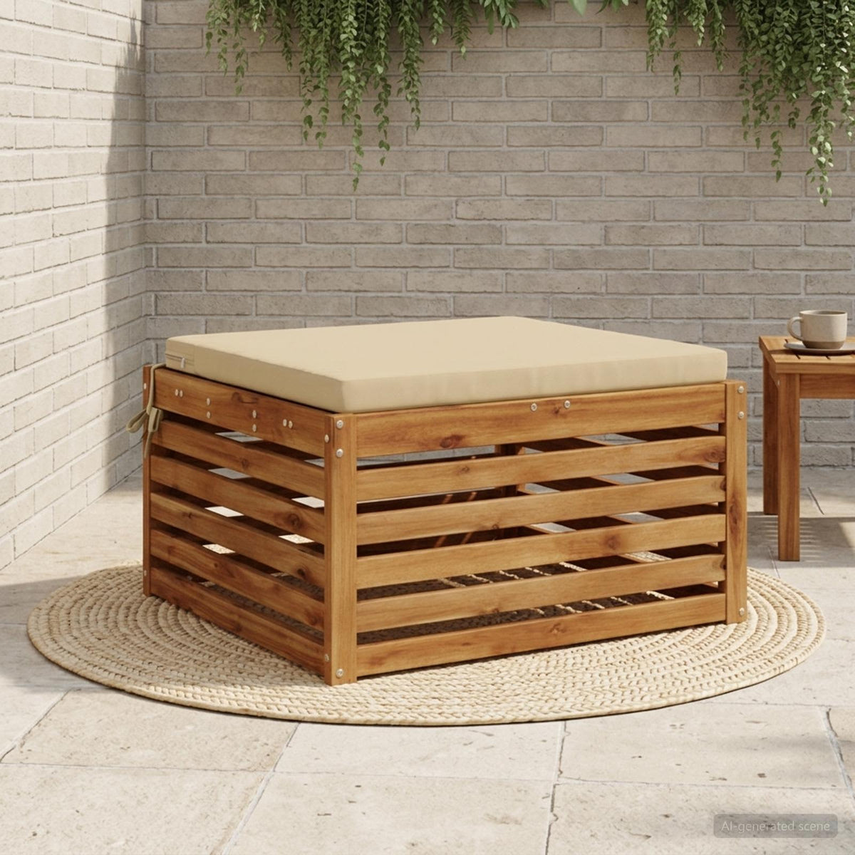 Seat Cushions SOEST 100% Polyester Beige 80 x 80 x 5 cm