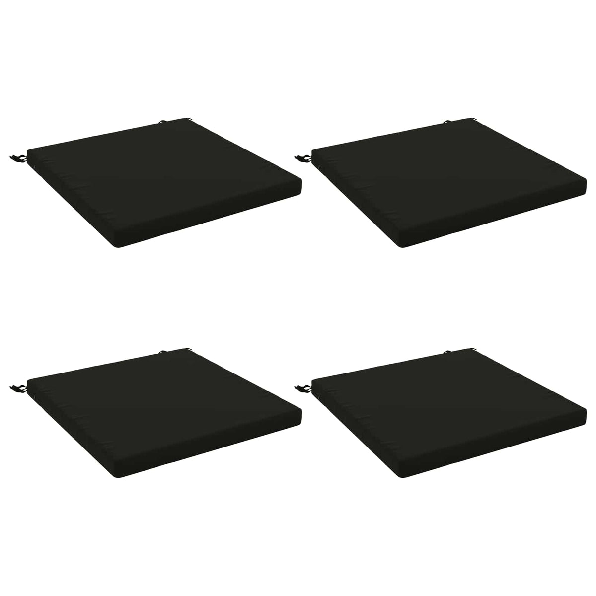 Seat Cushions SOEST 4 pcs 100% Polyester Black 60 x 60 x 5 cm