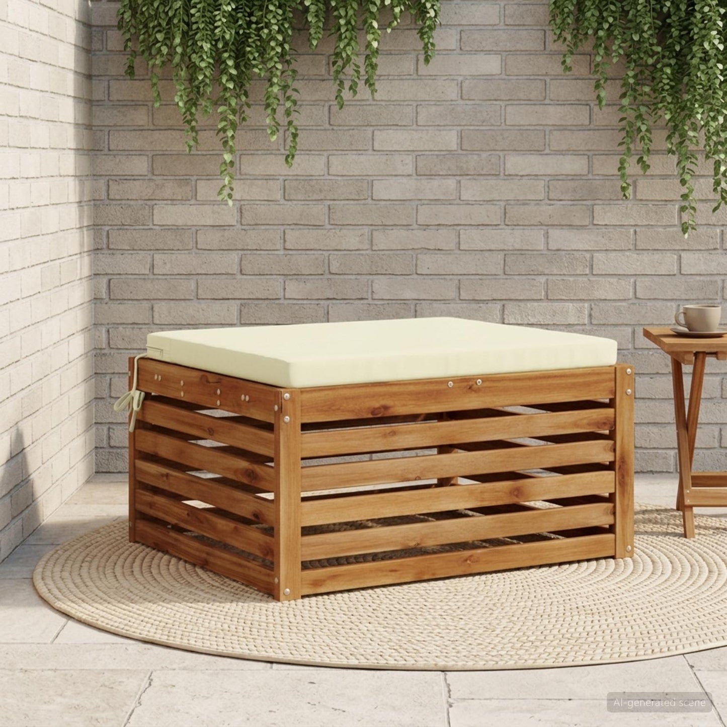 1-Piece Seat Cushion SOEST 100% Polyester Cream 70 x 70 x 5 cm