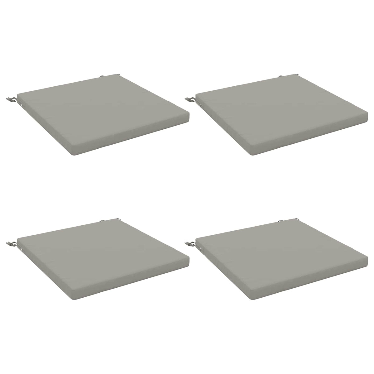 Seat Cushions SOEST 4 pcs 100% Polyester Grey 60 x 60 x 5 cm