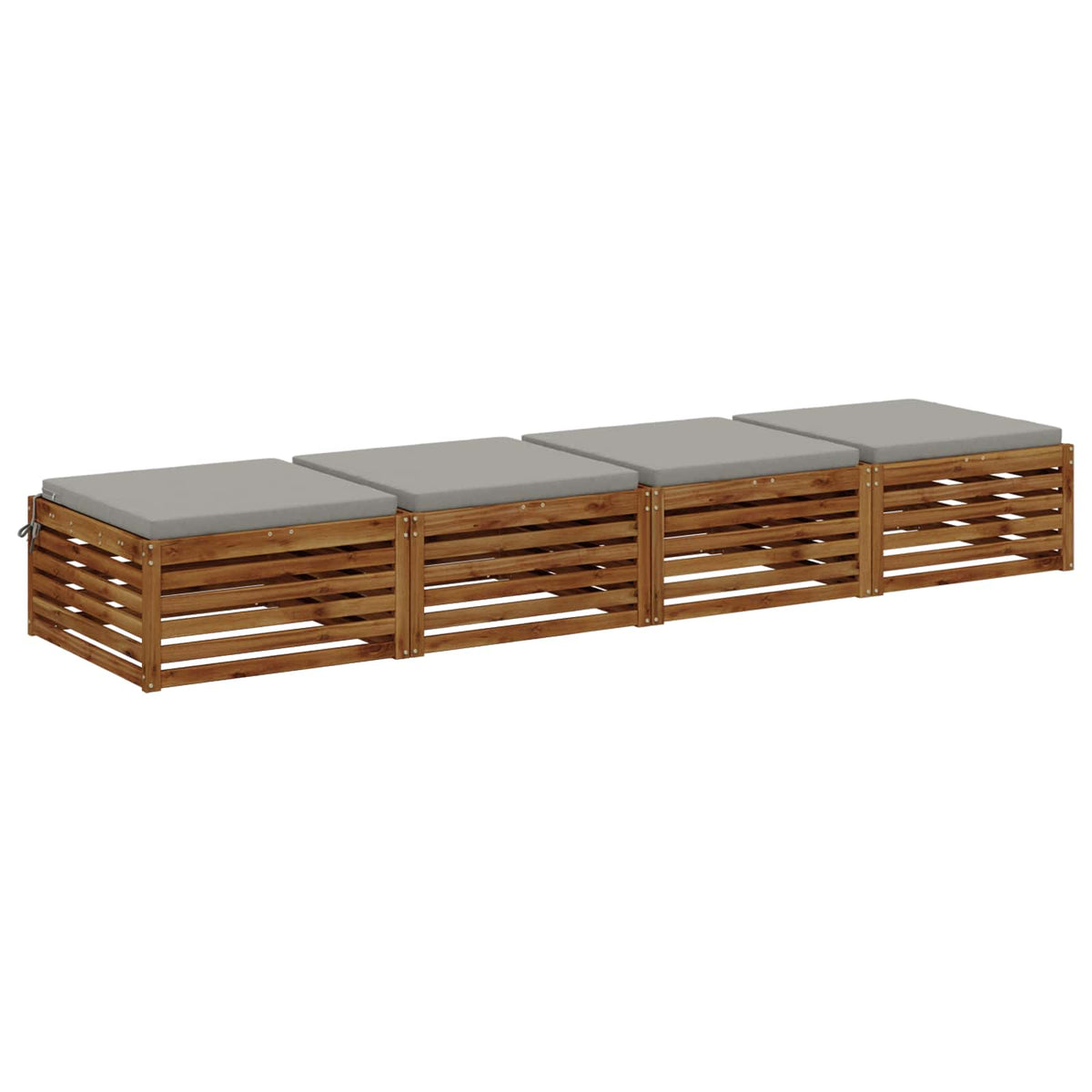 Seat Cushions SOEST 4 pcs 100% Polyester Grey 60 x 60 x 5 cm