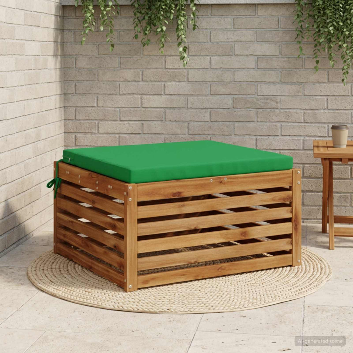 1-Piece Seat Cushion SOEST 100% Polyester Green 80 x 80 x 5 cm