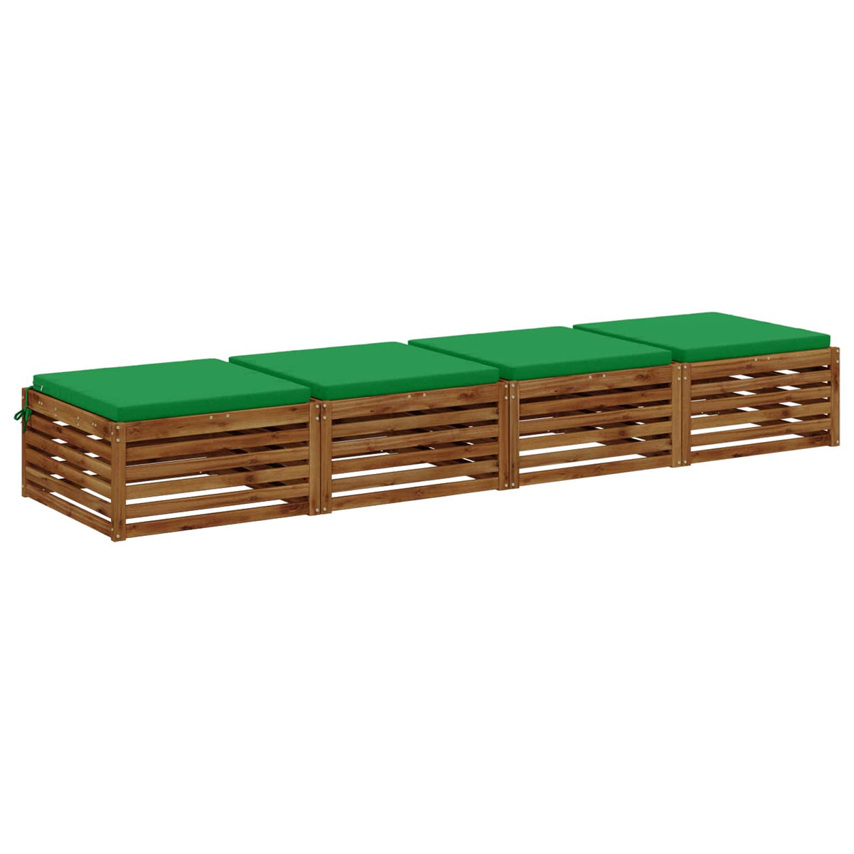 Seat Cushions SOEST 4 pcs 100% Polyester Green 60 x 60 x 5 cm