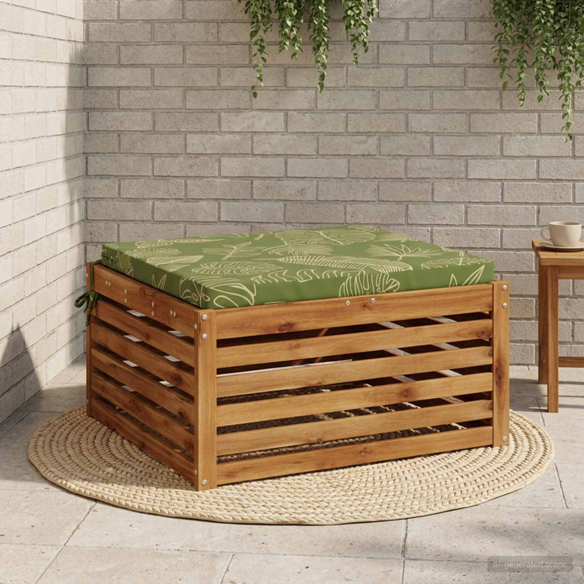 Seat Cushions SOEST 100% Polyester Leaf Design 80 x 80 x 5 cm