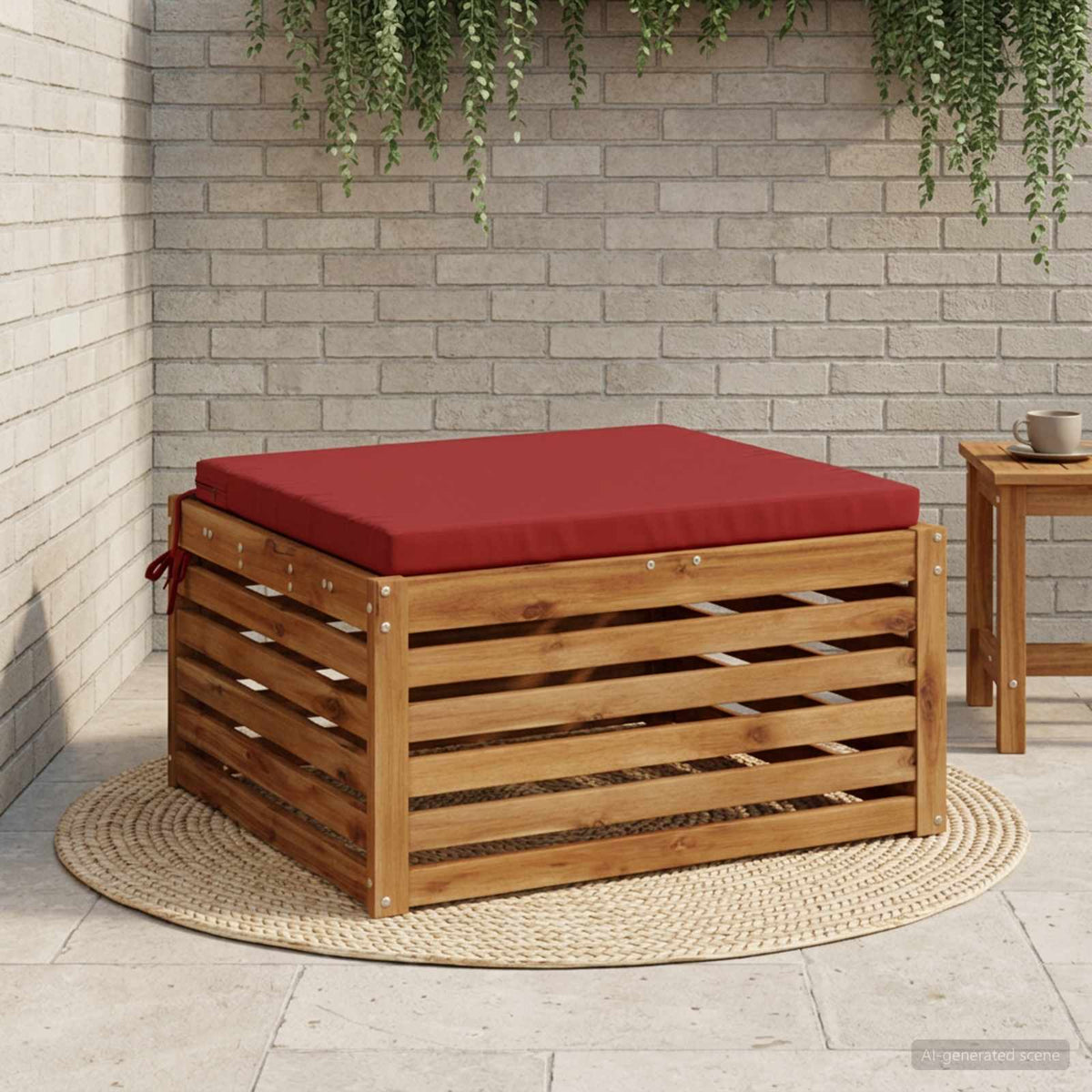 Seat Cushions SOEST 100% Polyester Wine Red 60 x 60 x 5 cm
