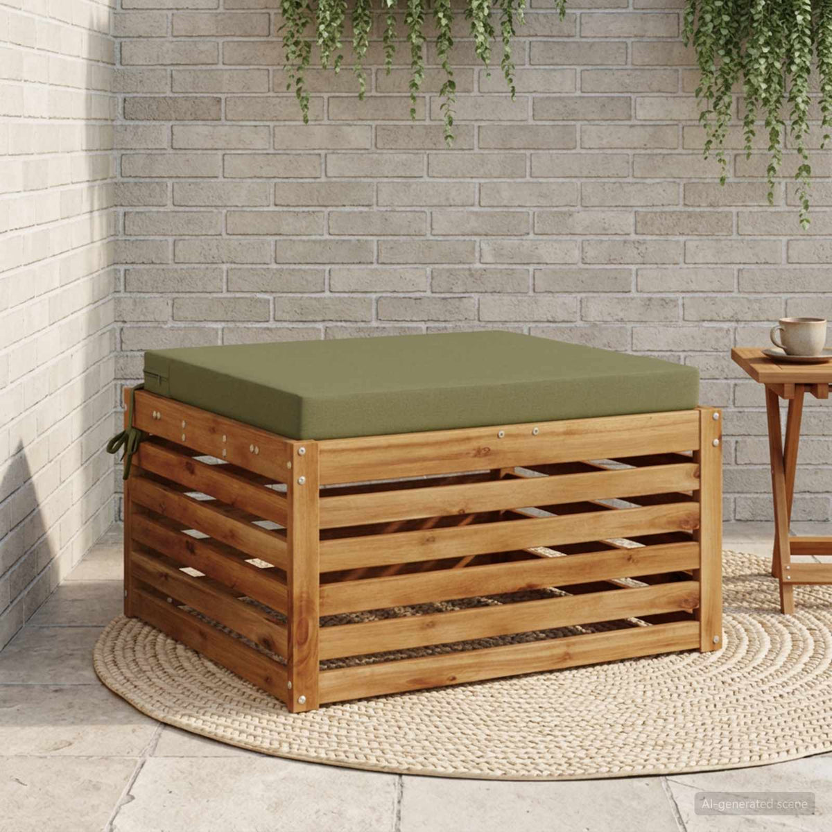 Seat Cushions SOEST 100% Polyester Olive Green 80 x 80 x 7 cm