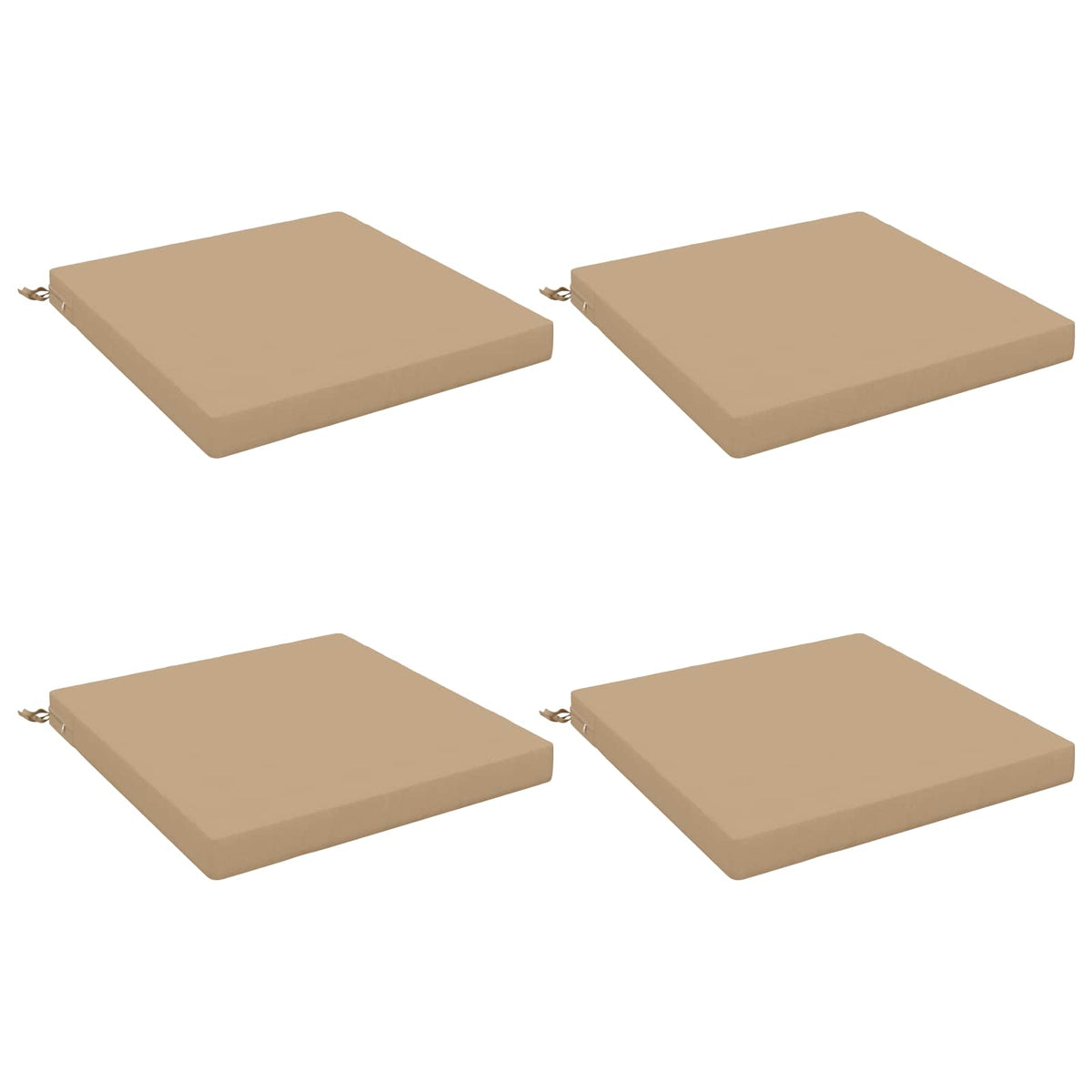 Seat Cushions SOEST 4 pcs 100% Polyester Sand 60 x 60 x 7 cm