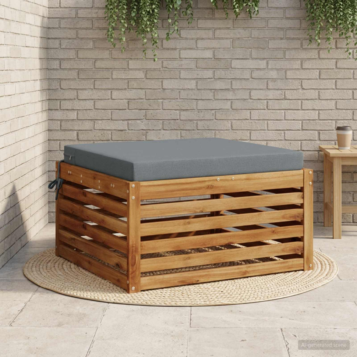 1-Piece Seat Cushion SOEST 100% Polyester Blue 70 x 70 x 7 cm