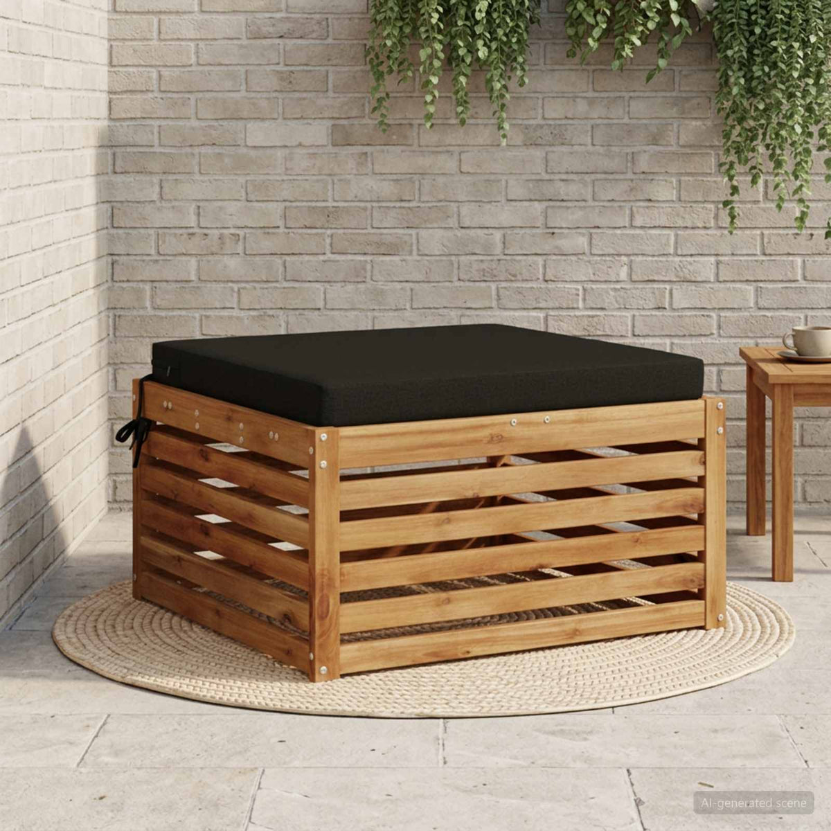 1-Piece Seat Cushion SOEST 100% Polyester Black 80 x 80 x 7 cm