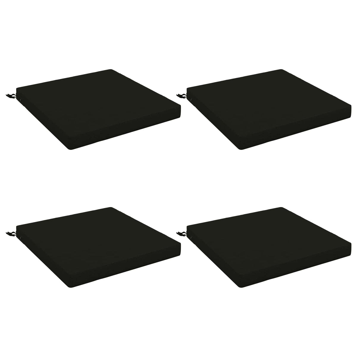 Seat Cushions SOEST 4 pcs 100% Polyester Black 60 x 60 x 7 cm