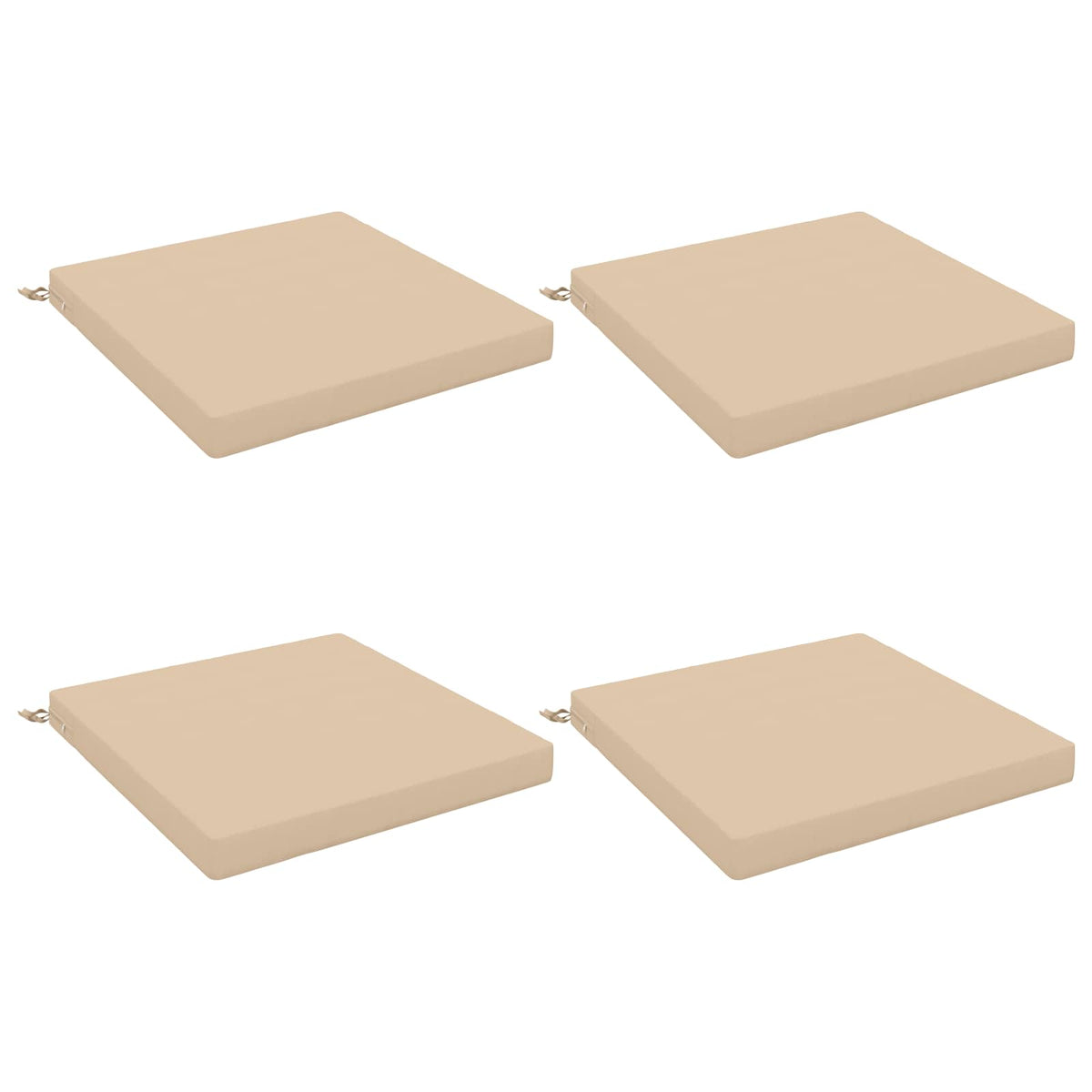 Seat Cushions SOEST 4 pcs 100% Polyester Cream 60 x 60 x 7 cm