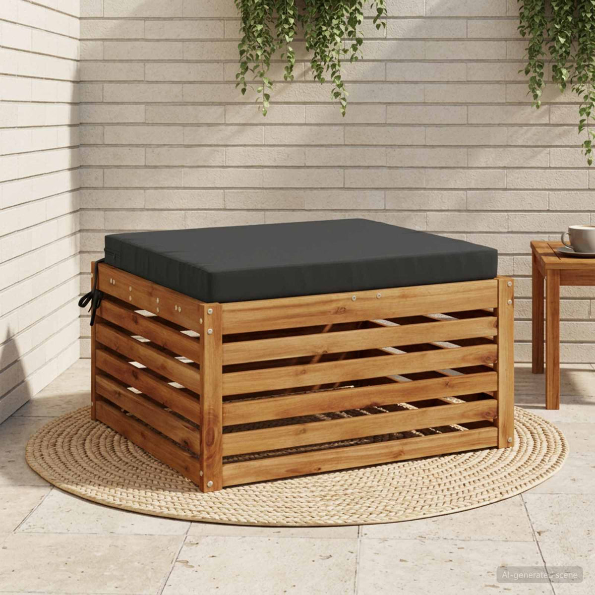 Seat Cushions SOEST 100% Polyester Anthracite 80 x 80 x 7 cm