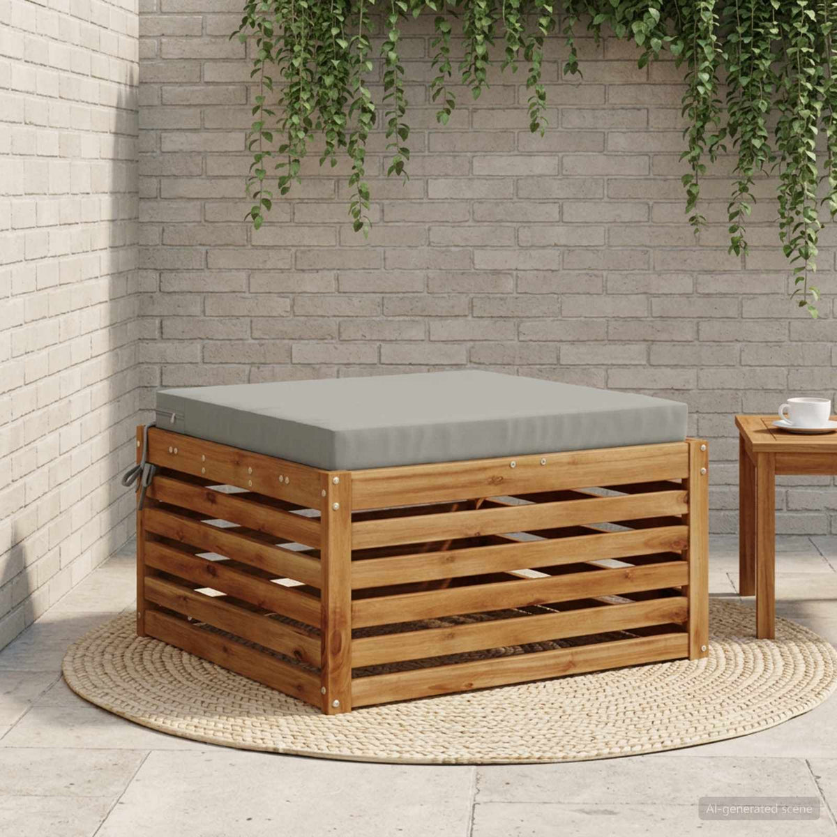 Seat Cushions SOEST 100% Polyester Grey 80 x 80 x 7 cm