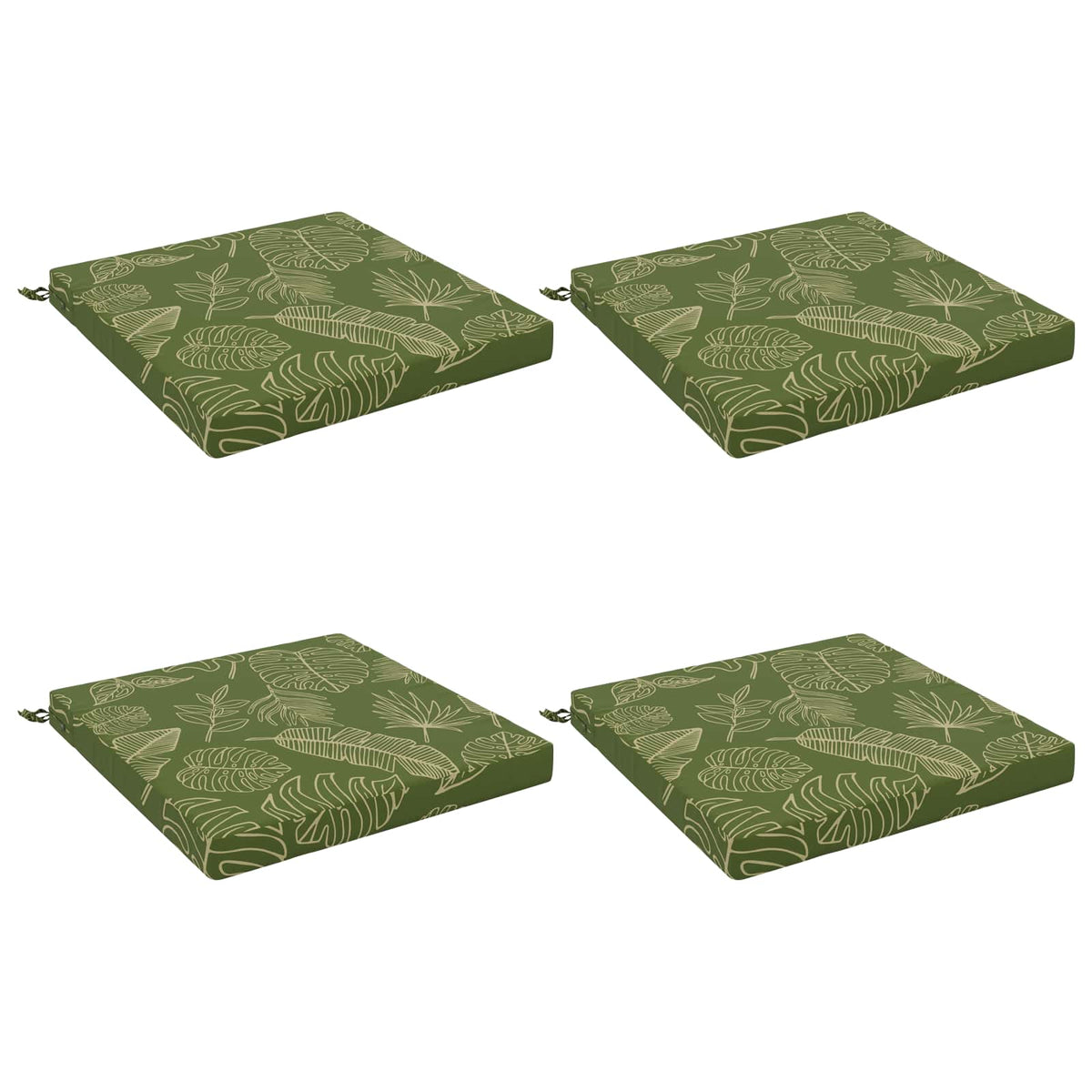 4-Piece Seat Cushions SOEST 4 pcs 100% Polyester Leaf Design