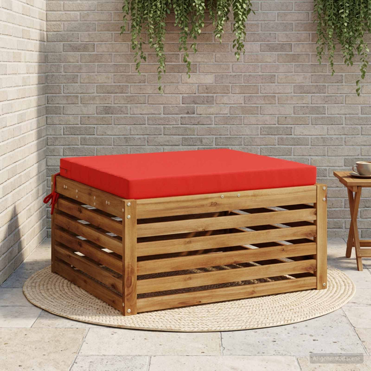 1-Piece Seat Cushion SOEST 100% Polyester Red 80 x 80 x 7 cm