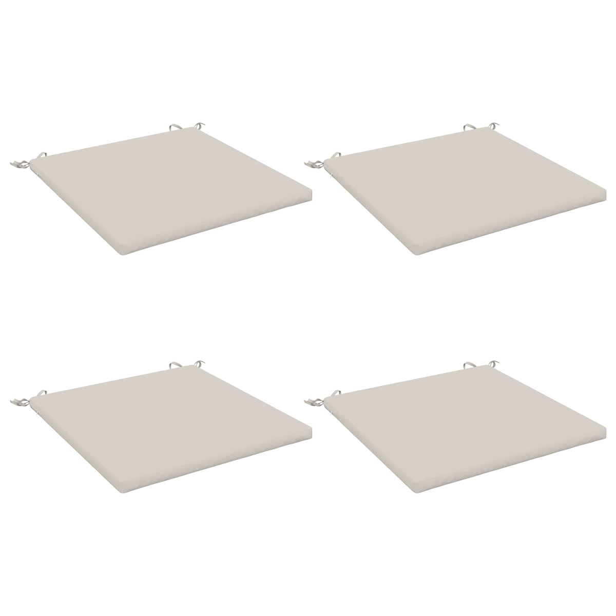 Seat Cushions SOEST 4 pcs 100% Polyester White 70 x 70 x 3 cm