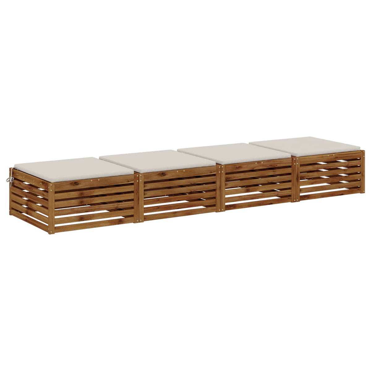 Seat Cushions SOEST 4 pcs 100% Polyester White 70 x 70 x 3 cm